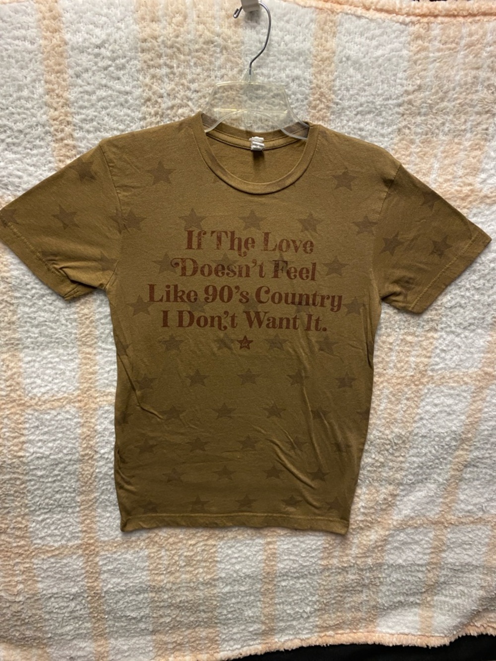 Classic Women's Short Sleeve Tee in Olive with Country Graphic